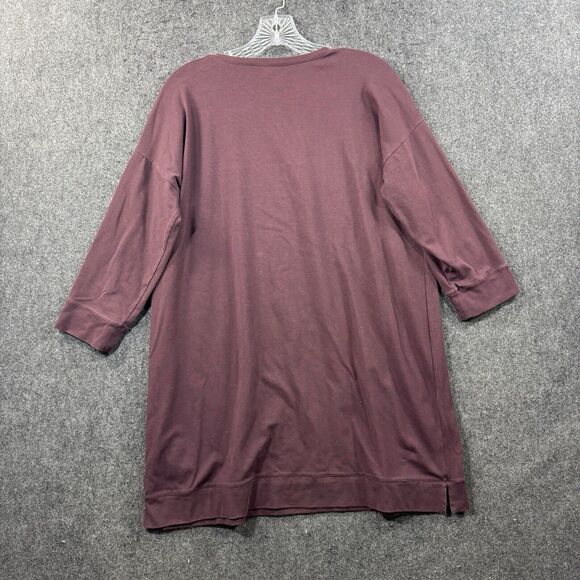 Eileen Fisher Top Women's Small Maroon Boxy Tunic Stretch USA Made - Picture 4 of 7